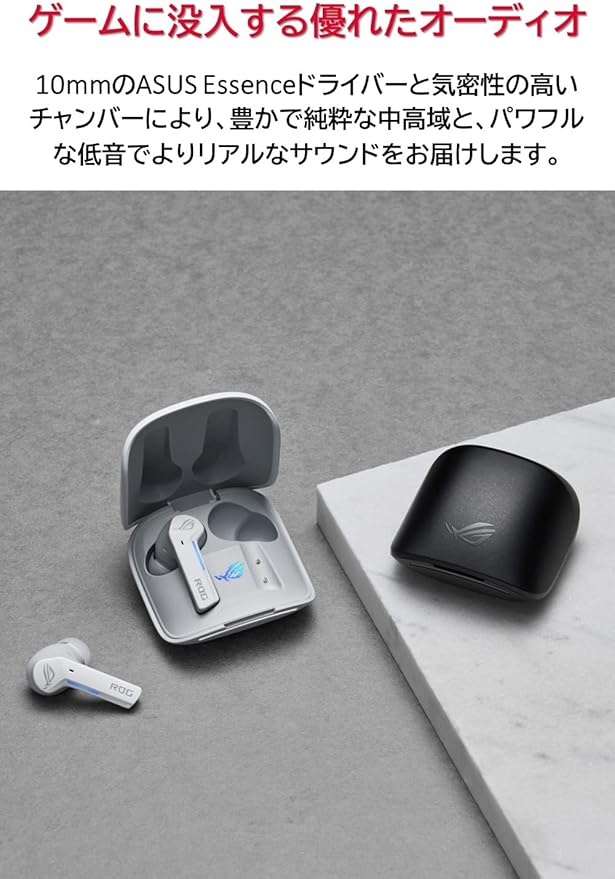 ASUS ROG Cetra True Wireless Gaming Earbuds – Bluetooth Low-Latency ANC Noise Cancelling Touch Control IPX4 Water Resistant 27Hr Battery Wireless Charging for PC Mobile Switch Ally/X - White