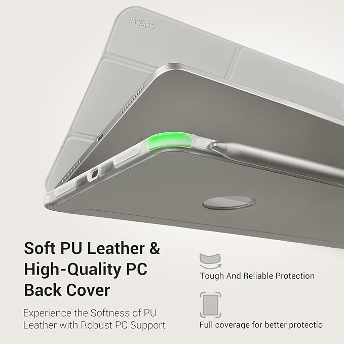 CoBak Case for iPad (A16) 11th Generation 11 Inch 2025 iPad 10th Generation 10.9 Inch 2022 - Protective Cover with Apple Pencil (USB-C) Holder Multi-Angle Portrait Stand Auto Wake/Sleep