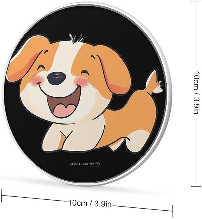 Happy Puppy Dog Phone Charger Magnetic Charging Pad Anti-Slip with USB Cable