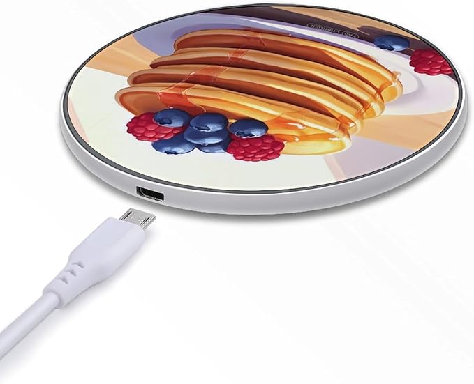 Blueberry Raspberry Pancakes (1) Wireless Charger Anti-Slip Wireless Charging Pad Slim Charger Mat for Men Women