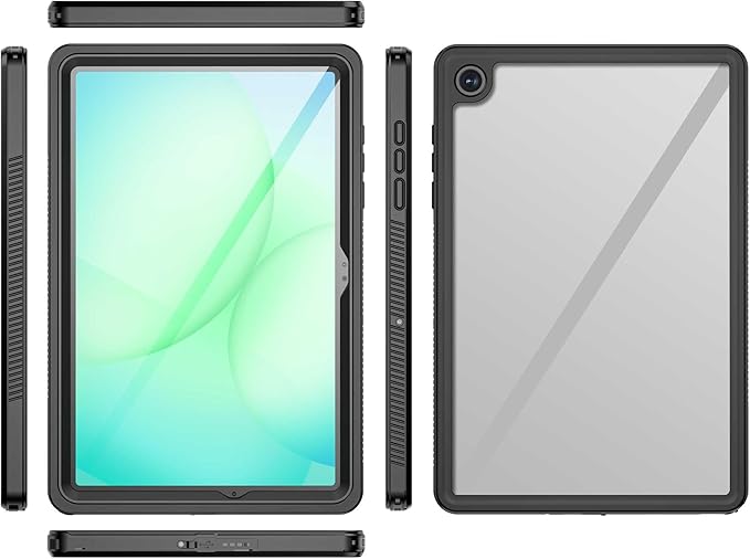 Waterproof Case for Samsung Galaxy Tab A11 Plus 11 Inch 5G 2025 CaseBuilt-in Screen Protector/Kickstand/Hand Rope/Full-Body Shockproof Protective Cover for Galaxy Tablet A11+ (Black)