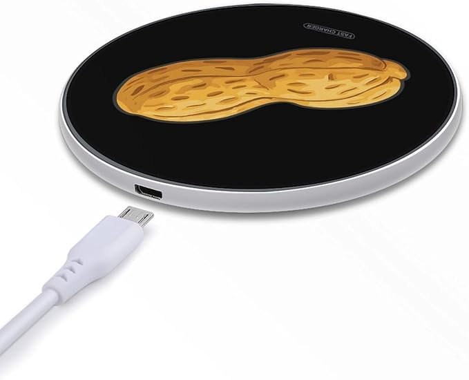 Peanut Nut Fast Portable Charger 10W Funny Graphic Phone Charging Pad with USB Cable