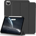 for iPad Pro 12.9 Inch Case 6th/5th/4th Generation (2022/2021/2020) with Pencil Holder Smart Stand Cover with Soft TPU Back for iPad Air 13 inch Case Auto Sleep/Wake Black