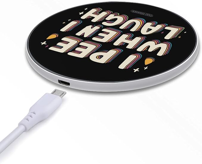 I Pee When I Laugh Fast Portable Charger 10W Funny Graphic Phone Charging Pad with USB Cable