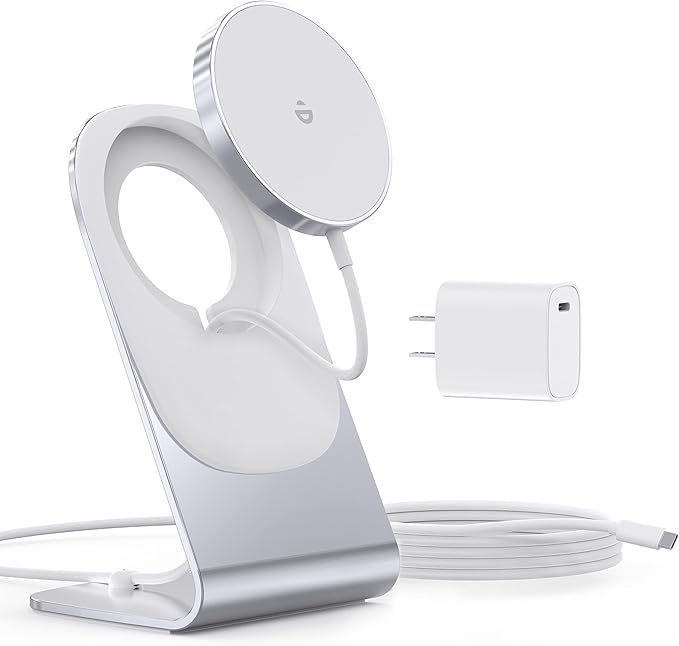 Magnetic Wireless Charger for iPhone 17/16/15/14/13/12 - Mag Charger+20W USB C Adapter Fast Wireless Charging Stand/Pad with 5ft USB-C Cable for iPhone 17/16/15/14/13/12 Airpod-Gift for Men &amp Wo