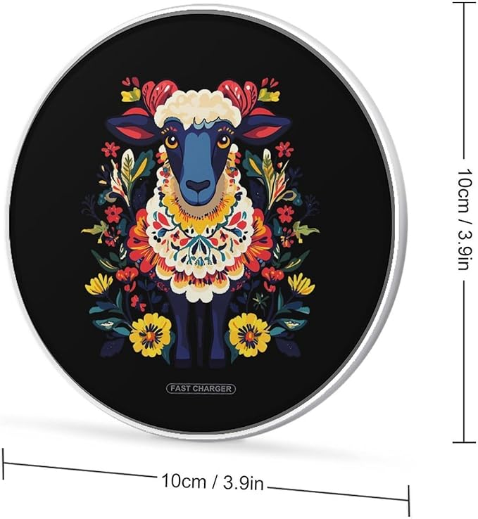Farmhouse Sheep &amp Goat Wireless Charger Anti-Slip Wireless Charging Pad Slim Charger Mat for Men Women