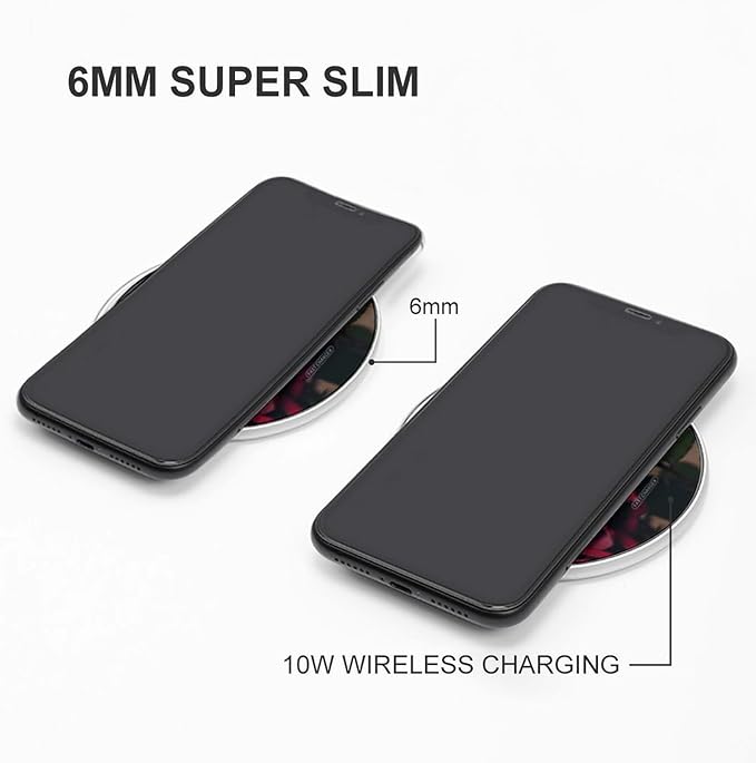 Beautiful Red Rose Wireless Charger Fast Wireless Charging Pad with USB Cable 10W Anti-Slip Magnetic Wireless Charger Portable Slim Charger Puck Travel Charging Station