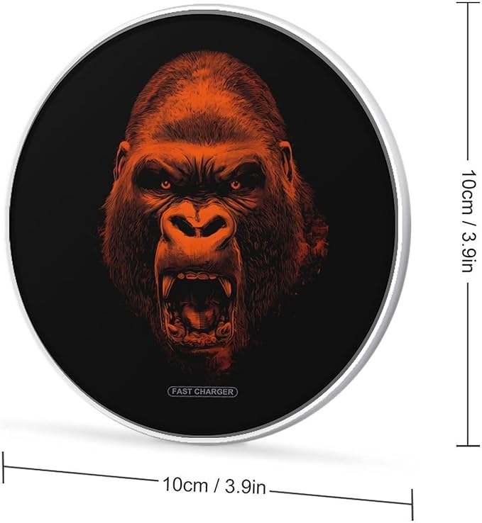 Angry Orangutan Monkey Fast Portable Charger 10W Funny Graphic Phone Charging Pad with USB Cable