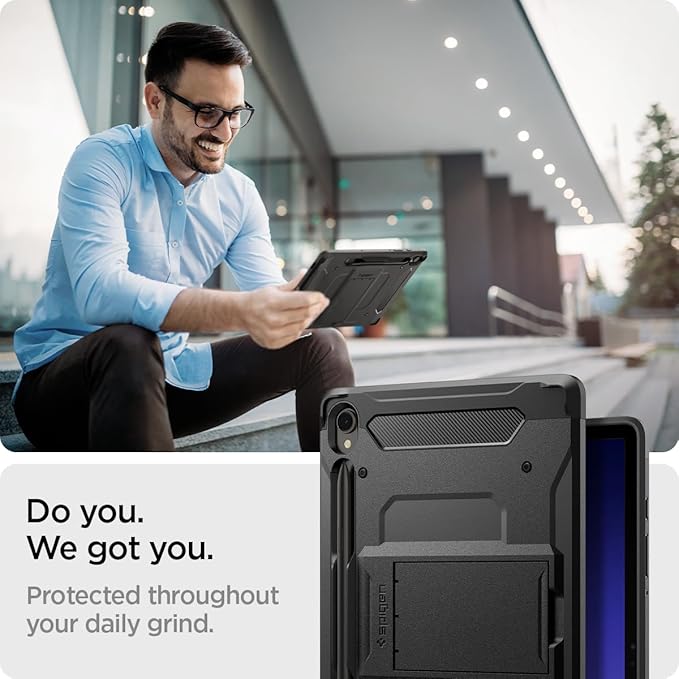 Spigen for Galaxy Tab S9 Case (2023) Tough Armor Pro Protective Hard Shell with Kickstand and S Pen Holder 11 inch Black