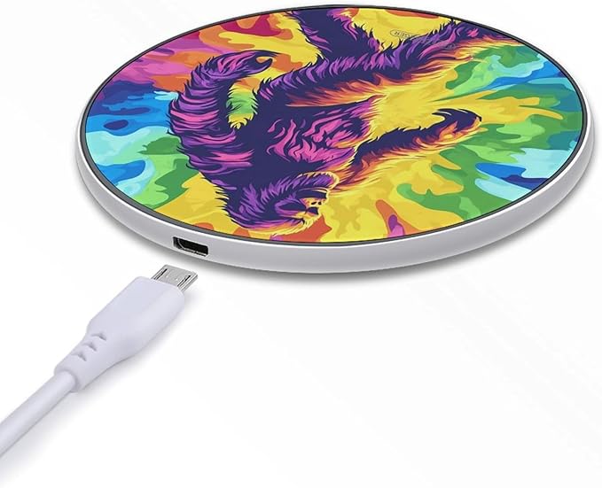 Red Fire Dragon Fantasy (3) Wireless Charger Anti-Slip Wireless Charging Pad Slim Charger Mat for Men Women