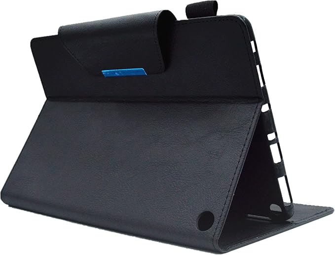 Folio Case for Amazon Kindle Fire HD 8/Fire HD 8 Plus (12th/10th Generation 2024/2022/2020) 8 UUcovers PU Leather Magnetic Smart Cover with Stand/Pencil Holder/Pockets [Auto Sleep/Wake] Black