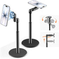 360° Rotating Magnetic Phone Stand for MagSafe 2 in 1 Adjustable Tablet Stand &amp Cell Phone Stand Aluminum Phone Holder for Desk Compatible iPhone 17 16 15 14 13 12 Pro Max and IPad Black