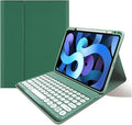 Keyboard Case for iPad Pro 11 inch (M5 2025) Case with Detachable Round Key Color Keyboard Cover Supports Pencil Magnetic ChargingDark Green