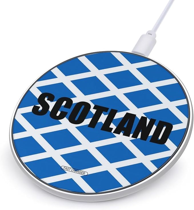 Stitched Scottish Flag Fast Portable Charger 10W Funny Graphic Phone Charging Pad with USB Cable