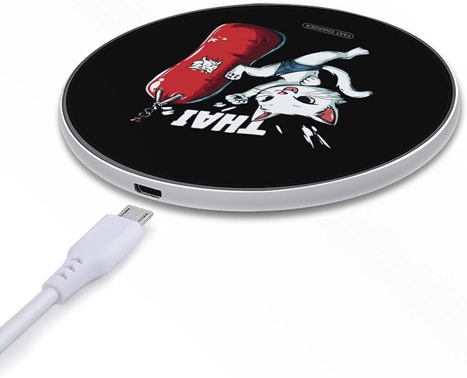 Muay Thai Cat Punching Bag Wireless Charger Anti-Slip Wireless Charging Pad Slim Charger Mat for Men Women