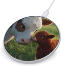 Cows Calfs on The Grass Phone Charger Magnetic Charging Pad Anti-Slip with USB Cable