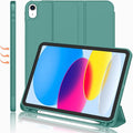 iMieet iPad (A16) Case 11th Gen/iPad 10th Generation Case [11-Inch 2025/10.9 Inch 2022] with Pencil Holder Trifold Stand Smart Cover with Soft TPU BackAuto Wake/Sleep(Forest Green)