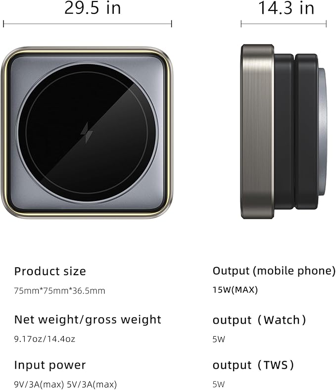 3-in-1 Wireless Charging Station: Foldable Charging Pad for iPhone 16/15/14/13/12 Apple Watch &amp AirPods Pro/3/2 – Charge Multiple Devices Simultaneously