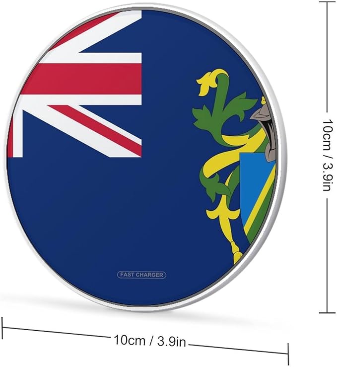 Flag of The Pitcairn Islands Fast Portable Charger 10W Funny Graphic Phone Charging Pad with USB Cable