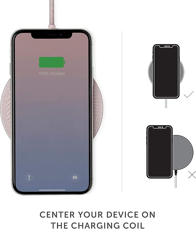 Native Union Drop - High Speed Wireless Charger [Qi Certified] 10W Non-Slip Fast Wireless Charging Pad - Compatible with iPhone 12/12 Pro/12 Pro Max/12 mini/11/11 Pro/11 Pro Max (Rose)
