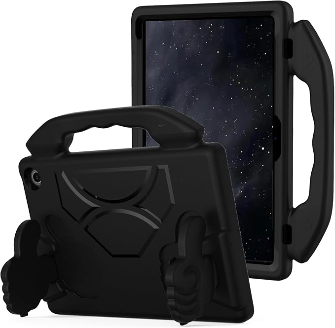 for Amazon Fire Max 11 Kids Tablet Case EVA Material Light Weight Shockproof Rugged Heavy Duty Thumb Kickstand Kids Case for Amazon Fire Max 11 (2023) (Black)