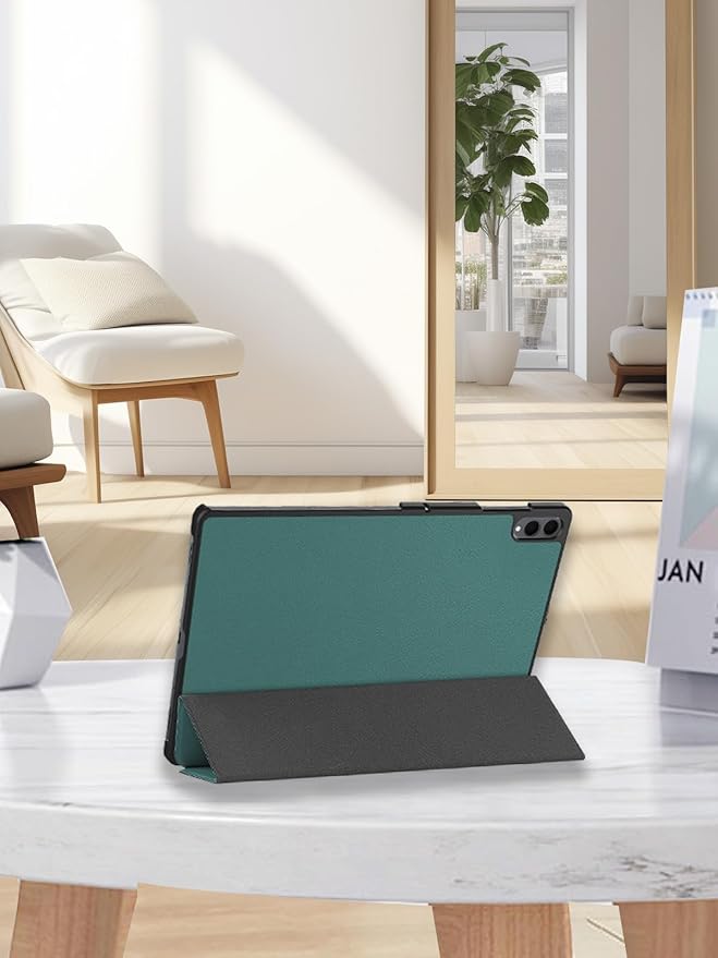 for Samsung Galaxy Tab S11 Ultra (SM-X936B) 2025 Android 14.6 Inch Tablet CaseBOVUGAC Tri-fold Tablet Case Cover for Galaxy Tab S11 Ultra 14.6Full Protection Premium PU Scratch Resistant.(Green)