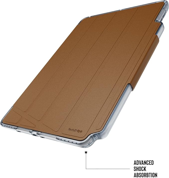 Tech21 EvoFolio case for iPad 7th/8th/9th Gen - Impact Protection iPad case with Multi-Angle Viewing Wake/Sleep Cover - Tan