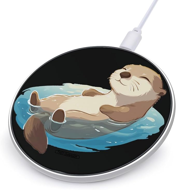 Otter Floating in Water Phone Charger Magnetic Charging Pad Anti-Slip with USB Cable