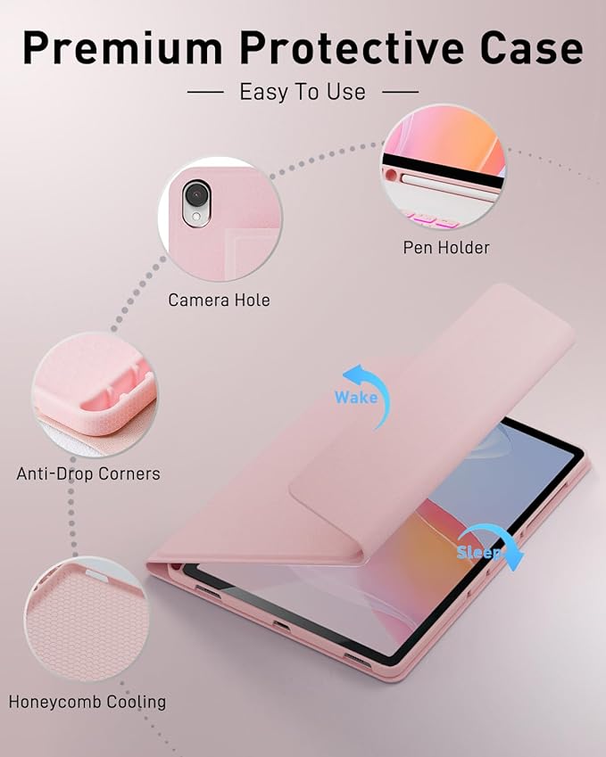 Keyboard Case for Samsung Galaxy Tab S11-11 inch 2025 Cover (SM-X730 SM-X736 SM-X736B)- 7 Color Rainbow Change Backlit Detachable Magnetic Keyboard with S Pen Holder with Mouse - Pink
