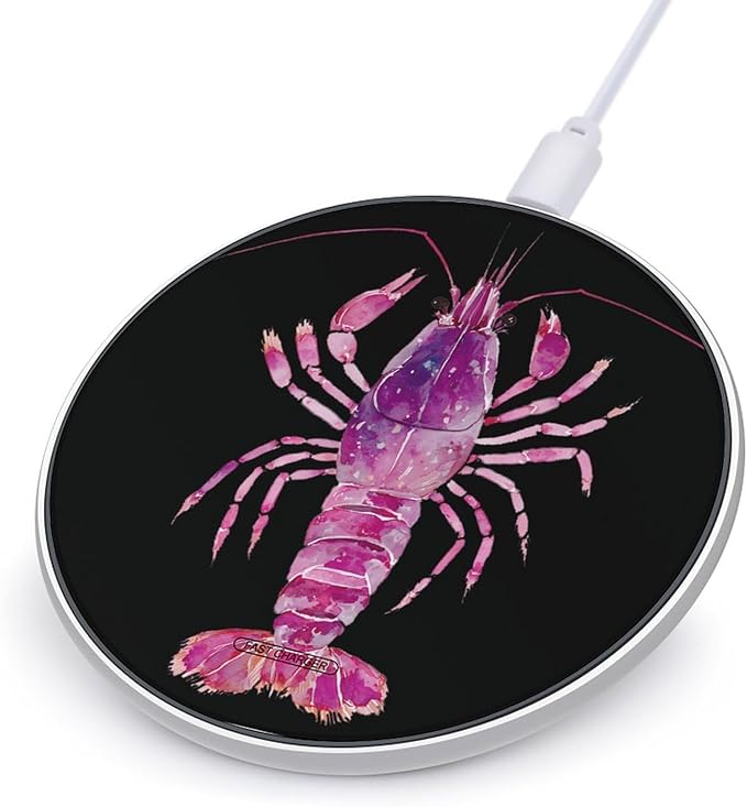 Shrimp Lobster Crayfish Sea Creature Phone Charger Magnetic Charging Pad Anti-Slip with USB Cable