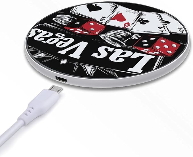 Las Vegas Nevada Dices Cards Phone Charger Magnetic Charging Pad Anti-Slip with USB Cable