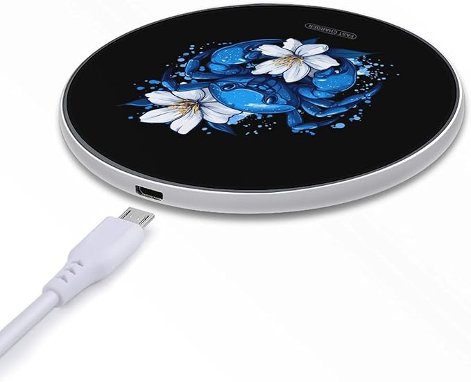 Crab Flower Wireless Charger Anti-Slip Wireless Charging Pad Slim Charger Mat for Men Women