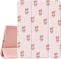 JOYLAND Tulip Pad Case - Pink iPad 5/6 Gen Folio with Pencil Holder &amp Auto Wake/Sleep