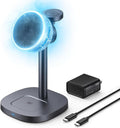 【Rapidly Cools！】 3 in 1 Charging Station for Apple - Qi2 15W for Phone Wireless Charging Station with Active Cooling Mag-Safe Charger Stand for Phone 17 16 15 - for Apple Watch - for Airpods Series