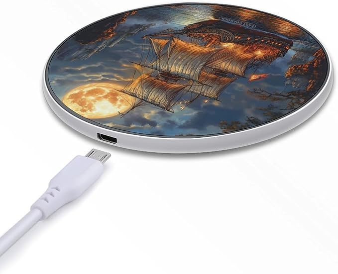 Sailboat Wireless Charger Anti-Slip Wireless Charging Pad Slim Charger Mat for Men Women