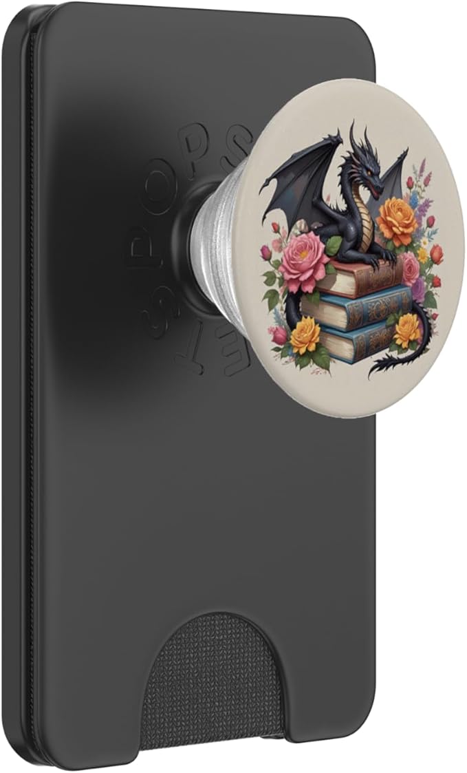 Dragon Librarian Bookish Book Reading PopSockets PopWallet for MagSafe