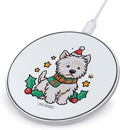 Christmas Westie Dog Fast Portable Charger 10W Funny Graphic Phone Charging Pad with USB Cable