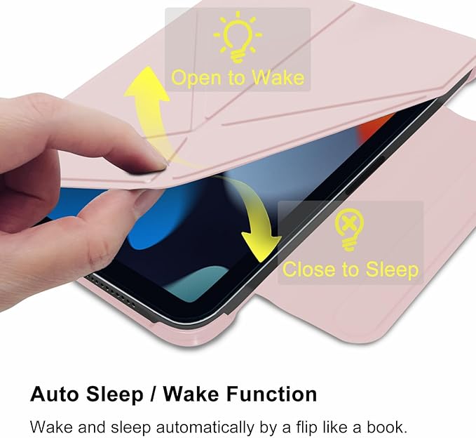 for iPad mini 7 A17 Pro Case(2024)iPad mini 7th/6th Slim Powerful Magnetic Case4 Standibg AnglesVertical Stand Coverwith Auto Wake/Sleep and with Pencil Holder (Pink iPad mini 6th/7th)