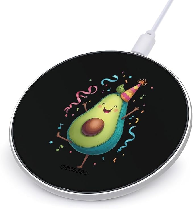 Party Avocado Fast Portable Charger 10W Funny Graphic Phone Charging Pad with USB Cable