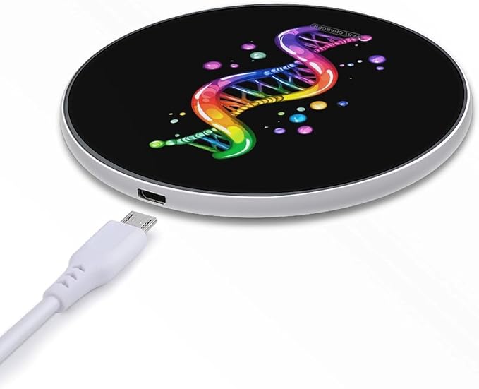 Scientist DNA Double Helix Molecule Wireless Charger Anti-Slip Wireless Charging Pad Slim Charger Mat for Men Women