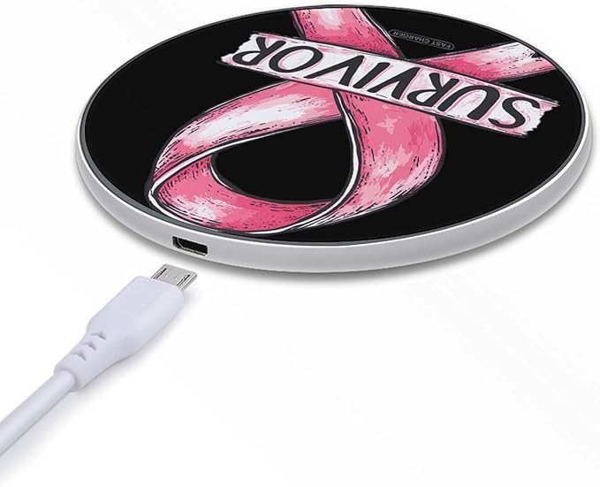 Breast Cancer Survivor Phone Charger Magnetic Charging Pad Anti-Slip with USB Cable