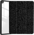 Cute Funny Graffiti Case for iPad Pro 11(M4) 2024 5th Gen Clear Acrylic Hard Back Hybrid Casewith Pencil Holder Trifold Stand Tablet Cover(Model Number:A2836/A2837/A3006) for Girls
