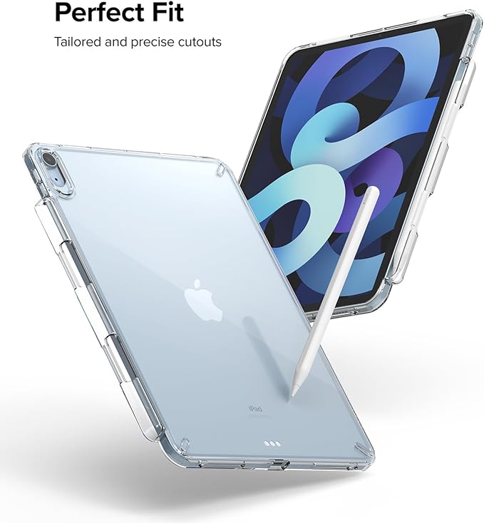 Ringke Fusion Compatible with iPad Air 11 Inch Case (M4 2026 &amp M3 2025 &amp M2 2024) Over Charge Prevention Cover with Pencil Holder for iPad Air 8th 7th 6th 5th 4th Generation - Clear