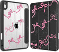 May Chen for iPad Air 11-inch M4/M3/M2 (2026/2025/2024) iPad Air 5th/4th 10.9 Inch - Shockproof Cover with Clear Back Shell &amp Penceil Holder Auto Wake/Sleep Stand Cover Black Bows