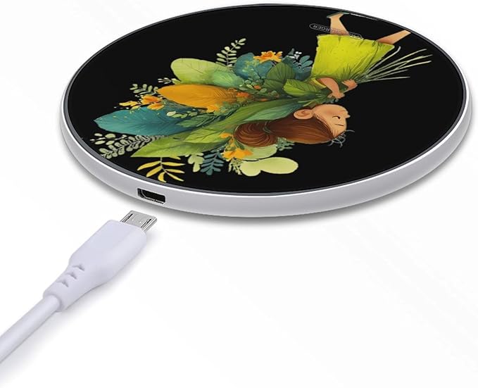Bouquet Girls Flowers Phone Charger Magnetic Charging Pad Anti-Slip with USB Cable