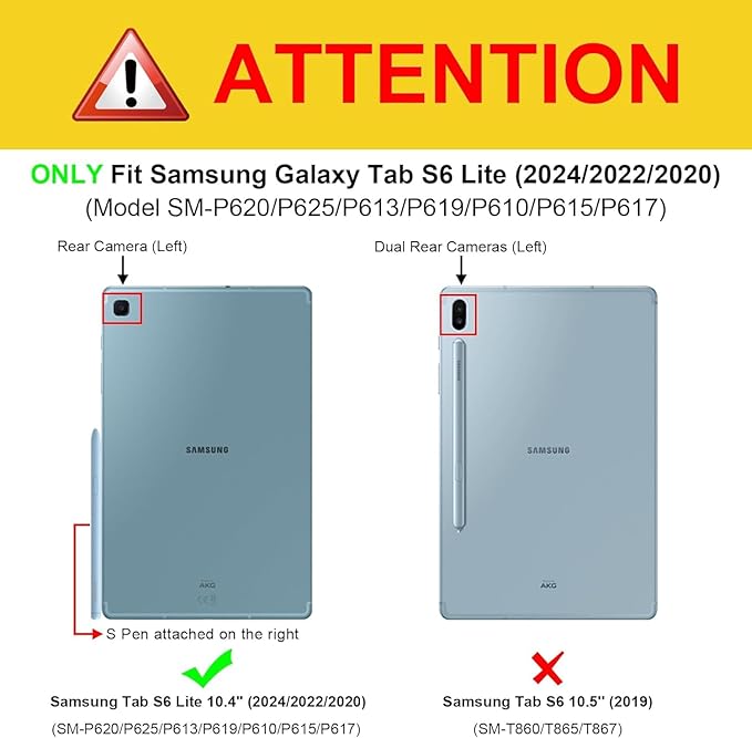ZenRich Samsung Galaxy Tab S6 Lite Case 2024/2022/2020(SM-P620/P625/P610/P613/P615/P619) with [S Pen Holder] Shockproof Rugged Case with [Stand] [Hand Strap] [Shoulder Belt] Black