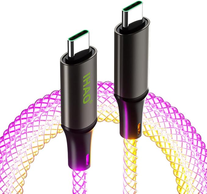 Colorful RGB Current Flowing Type C to Type C