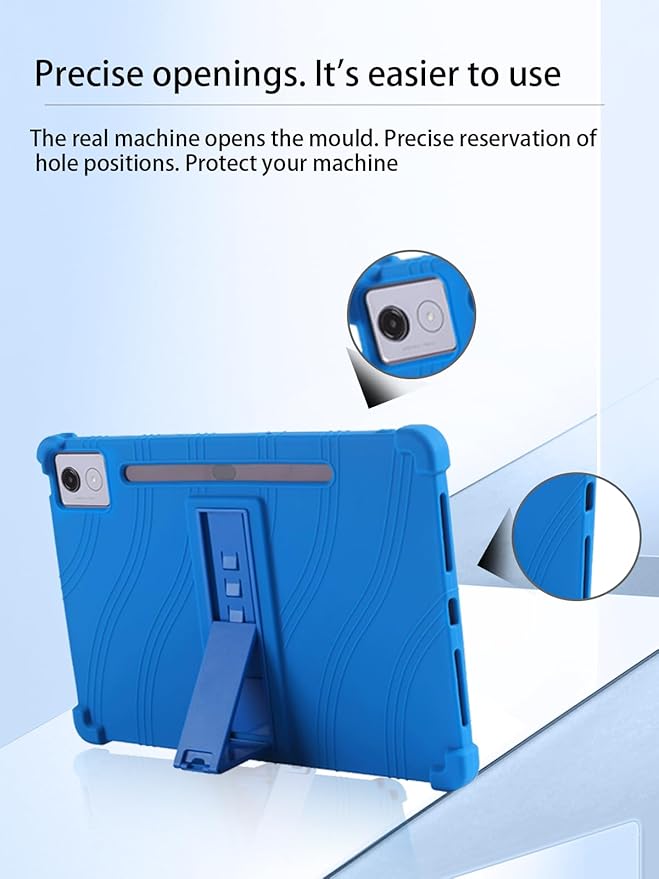 for Lenovo Idea Tab Pro 2025 Android 15 Tablet 12.7 inch Tablet Model CaseSoft Silicone Adjustable Stand Cover Lightweight Kids FriendlyBlue.