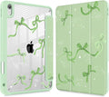 Tuiklol Case for iPad 11 inch (A16 Chip) 2025 Gen 11th / iPad 10.9 inch 2022 10th Gen Buit in Pencil Holder with Shockproof Cover Clear Transparent Back Shell Auto Wake/SleepBow-Green