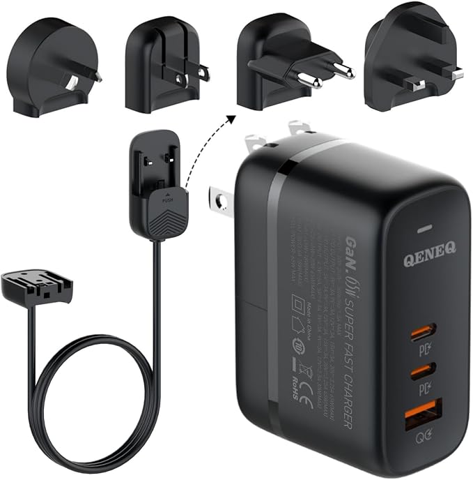 65W&3plug&3cable&cord